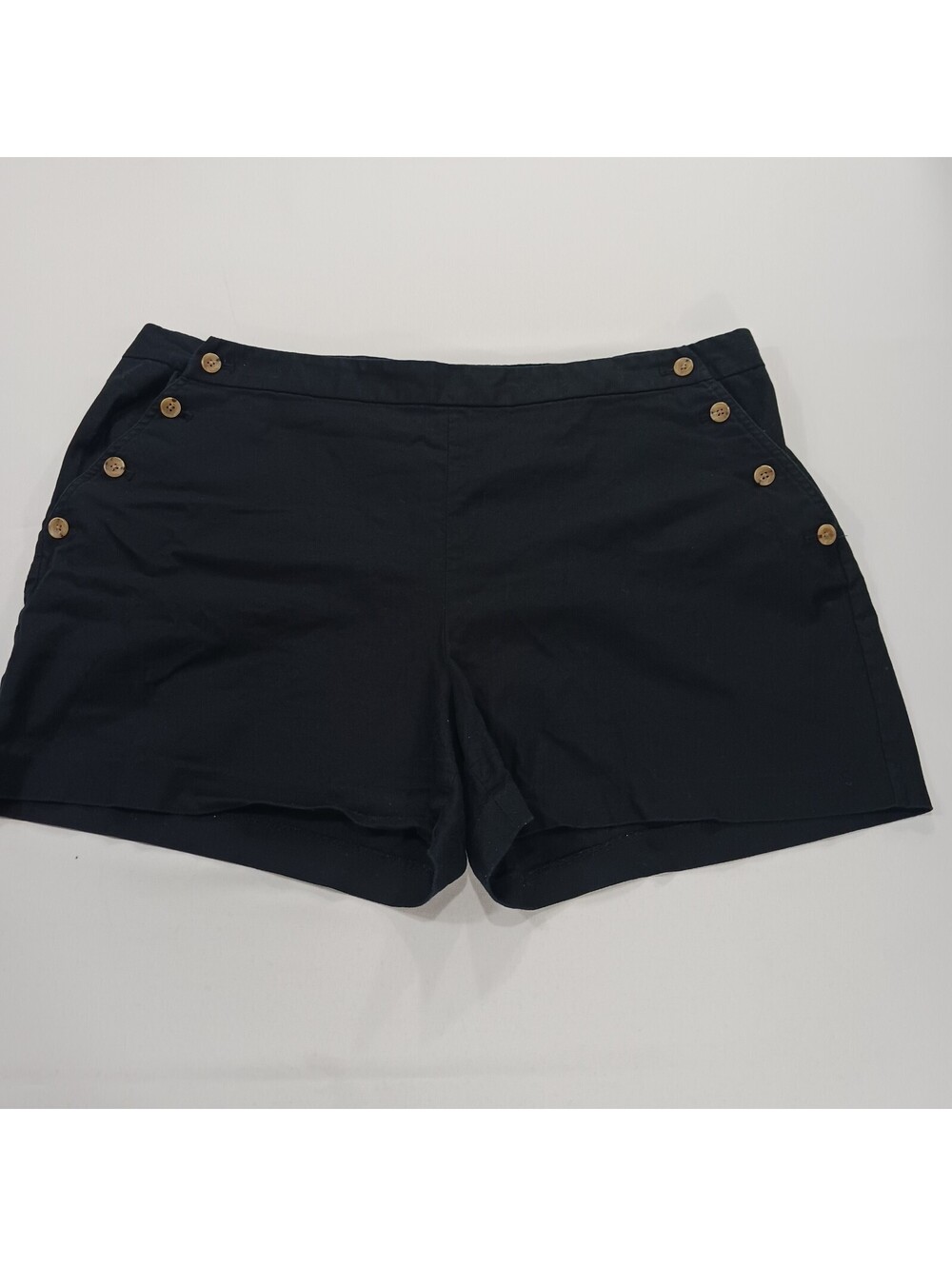 Banana Republic 491832-00 Women's Black Side Buttons Shorts Size 18 (40×4)